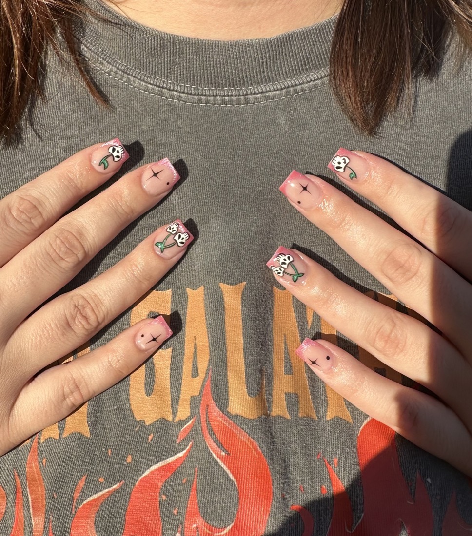 pink french and ombré nails, square shape — nail salon in Rome, GA — Sonny & Tee